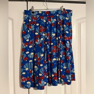 3/$25!!! LuLaRoe knit Madison skirt red white and blue vintage floral